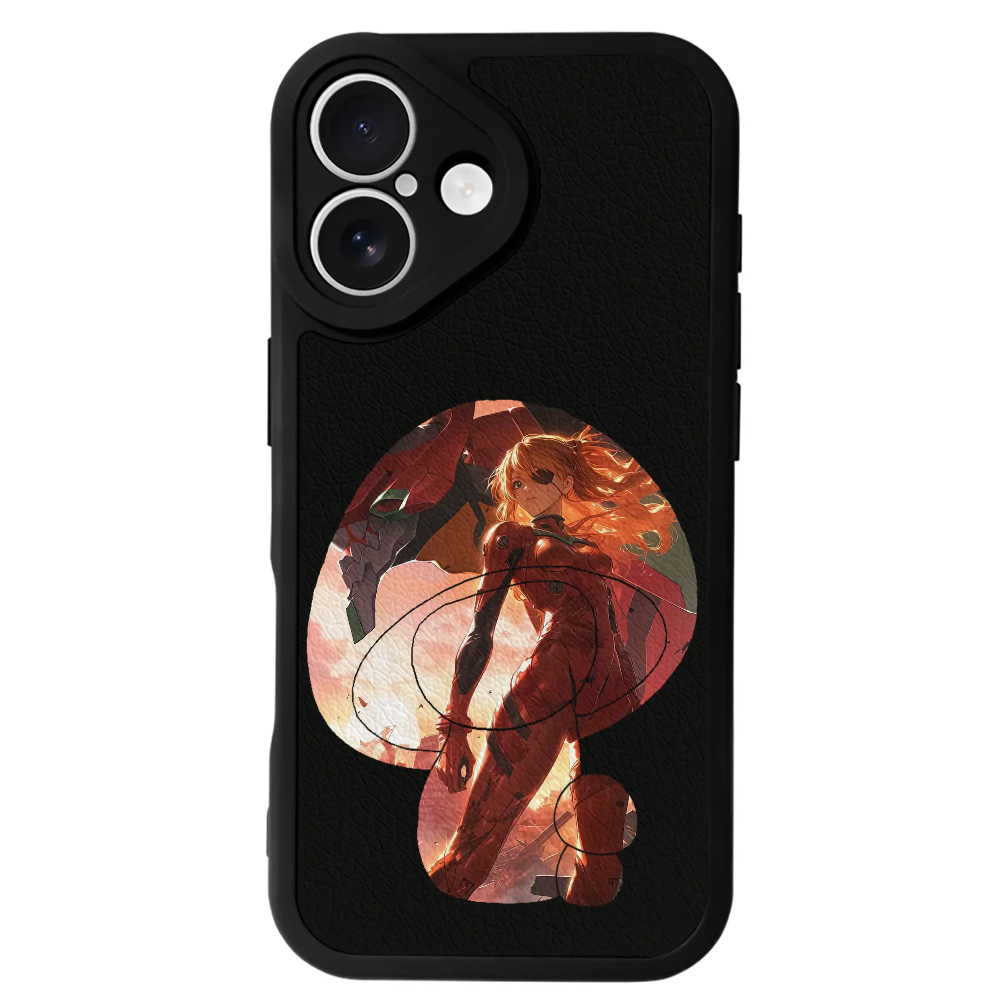 エヴァンゲリオン グッズ,アスカ·ラングレー - IPhone 16シリーズ対応 ・ シリコンスマホケース ・ レザー調 ・ 高精度フィット ・ 耐衝撃 ・ ワイヤレス充電対応 ・ 精密カット